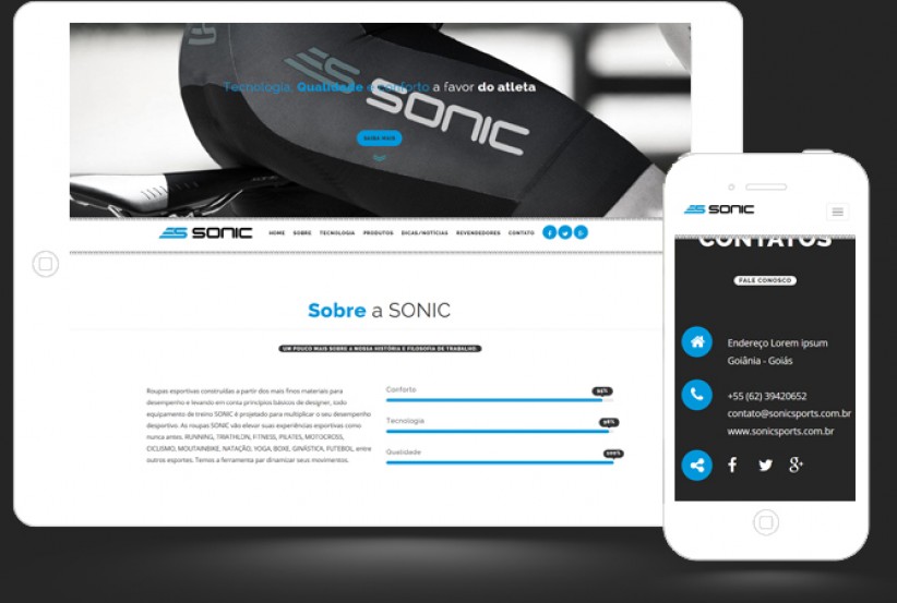 websites - Criação do site da Sonic Sports
